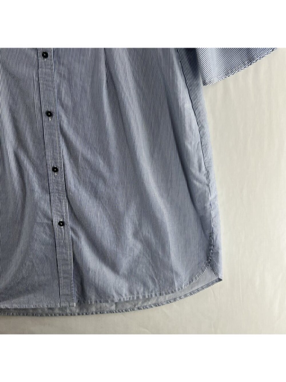 Joes Jeans Shirt Dress Women L Bell Sleeve Button Up Collared Striped Blue White - Picture 13 of 14